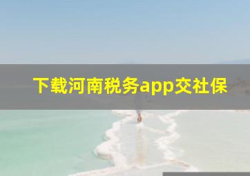 下载河南税务app交社保