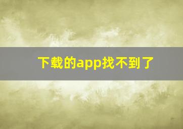 下载的app找不到了