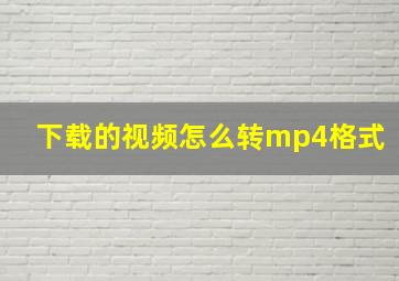 下载的视频怎么转mp4格式