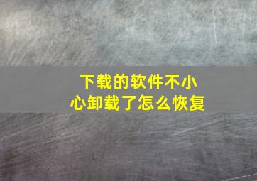 下载的软件不小心卸载了怎么恢复