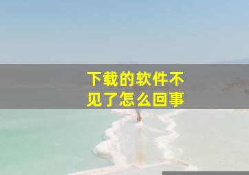 下载的软件不见了怎么回事