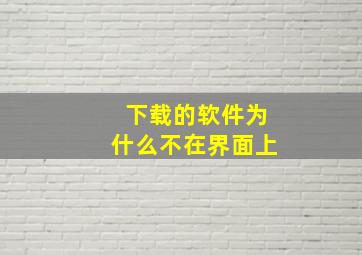 下载的软件为什么不在界面上