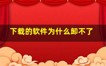 下载的软件为什么卸不了