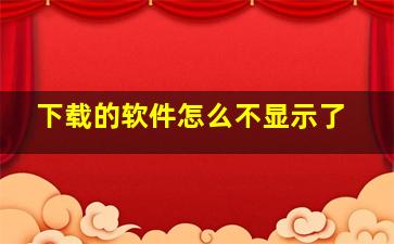 下载的软件怎么不显示了