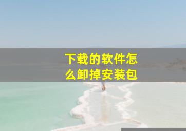 下载的软件怎么卸掉安装包