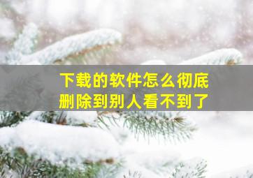 下载的软件怎么彻底删除到别人看不到了