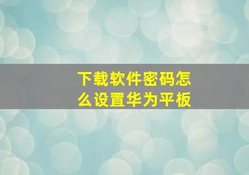 下载软件密码怎么设置华为平板