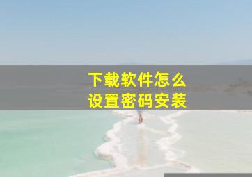 下载软件怎么设置密码安装