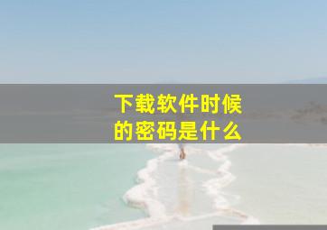 下载软件时候的密码是什么