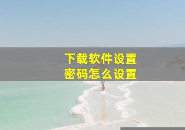 下载软件设置密码怎么设置