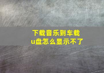 下载音乐到车载u盘怎么显示不了