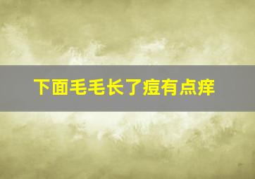 下面毛毛长了痘有点痒