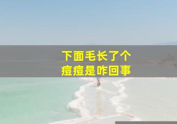 下面毛长了个痘痘是咋回事