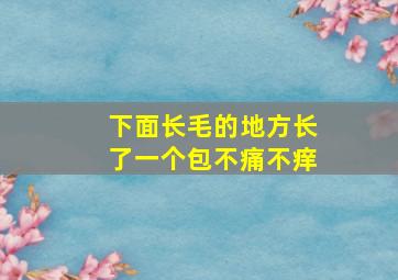 下面长毛的地方长了一个包不痛不痒