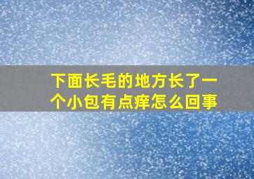 下面长毛的地方长了一个小包有点痒怎么回事