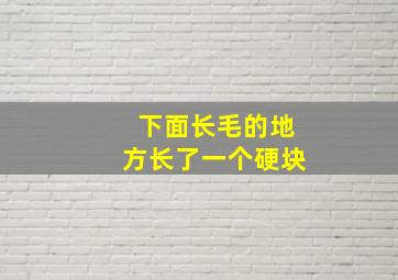 下面长毛的地方长了一个硬块