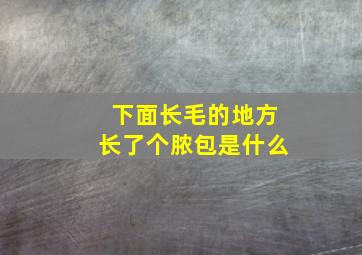 下面长毛的地方长了个脓包是什么