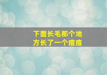 下面长毛那个地方长了一个痘痘