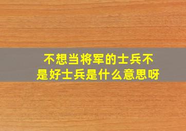 不想当将军的士兵不是好士兵是什么意思呀