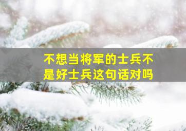 不想当将军的士兵不是好士兵这句话对吗