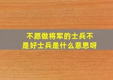 不愿做将军的士兵不是好士兵是什么意思呀