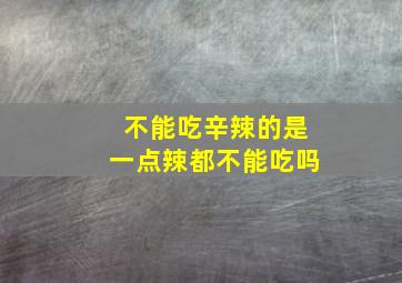 不能吃辛辣的是一点辣都不能吃吗