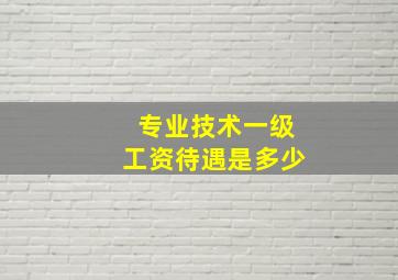 专业技术一级工资待遇是多少