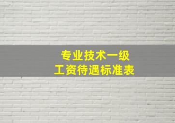 专业技术一级工资待遇标准表