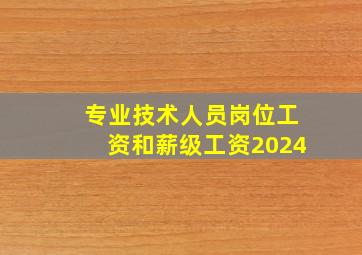 专业技术人员岗位工资和薪级工资2024