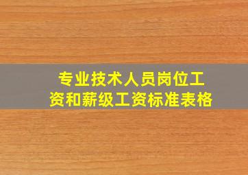 专业技术人员岗位工资和薪级工资标准表格