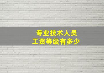 专业技术人员工资等级有多少