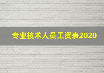 专业技术人员工资表2020