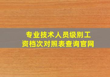 专业技术人员级别工资档次对照表查询官网