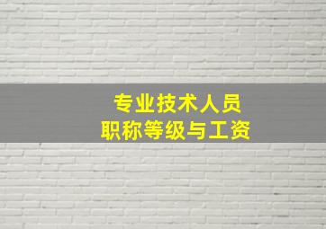 专业技术人员职称等级与工资