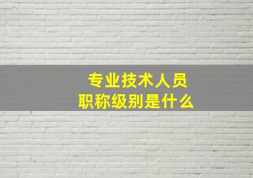 专业技术人员职称级别是什么