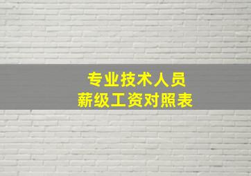 专业技术人员薪级工资对照表