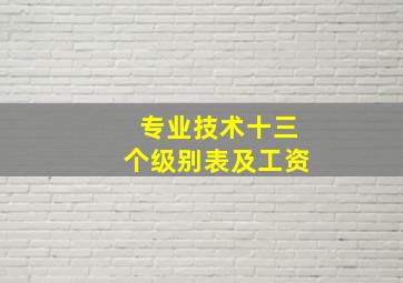 专业技术十三个级别表及工资