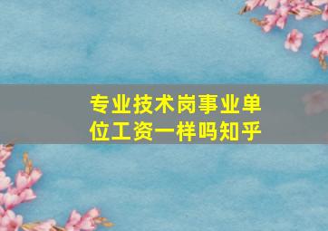 专业技术岗事业单位工资一样吗知乎