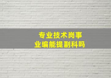 专业技术岗事业编能提副科吗