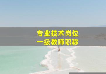 专业技术岗位一级教师职称