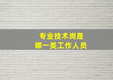 专业技术岗是哪一类工作人员