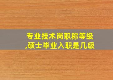 专业技术岗职称等级,硕士毕业入职是几级