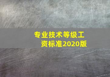 专业技术等级工资标准2020版