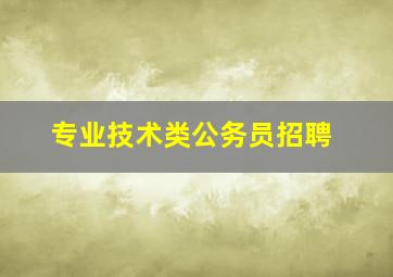 专业技术类公务员招聘