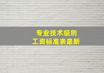 专业技术级别工资标准表最新