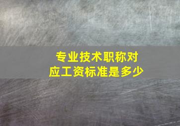 专业技术职称对应工资标准是多少