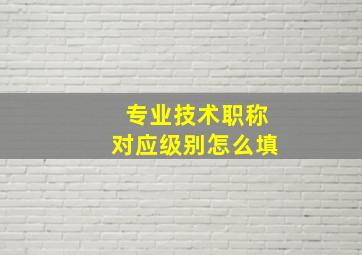 专业技术职称对应级别怎么填