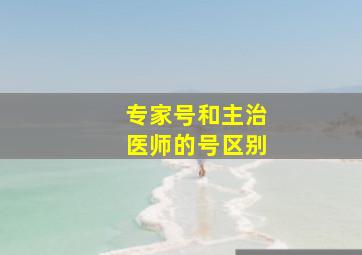 专家号和主治医师的号区别