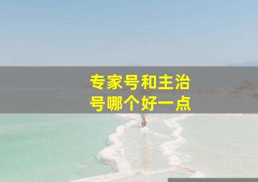 专家号和主治号哪个好一点