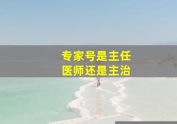 专家号是主任医师还是主治